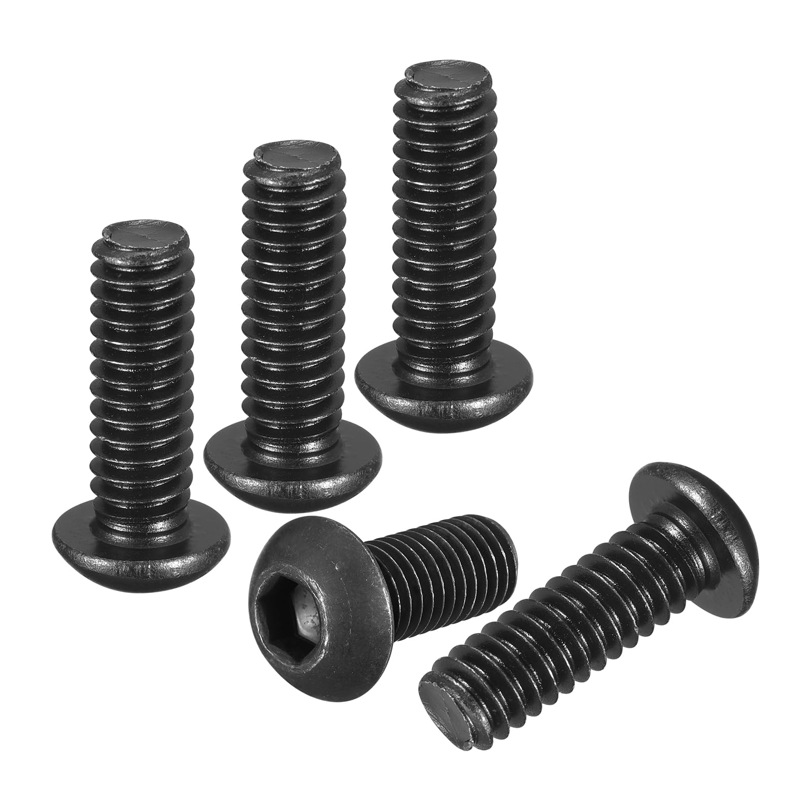 DTGN 1/4"-20x3/4" Button Head Socket Cap Screws - 20Pack - Good for Road Bicycle, Mountain Bike, Auto, Motorcycle - Carbon Steel Black Oxide - Hex Socket Drive Fasteners — image 1