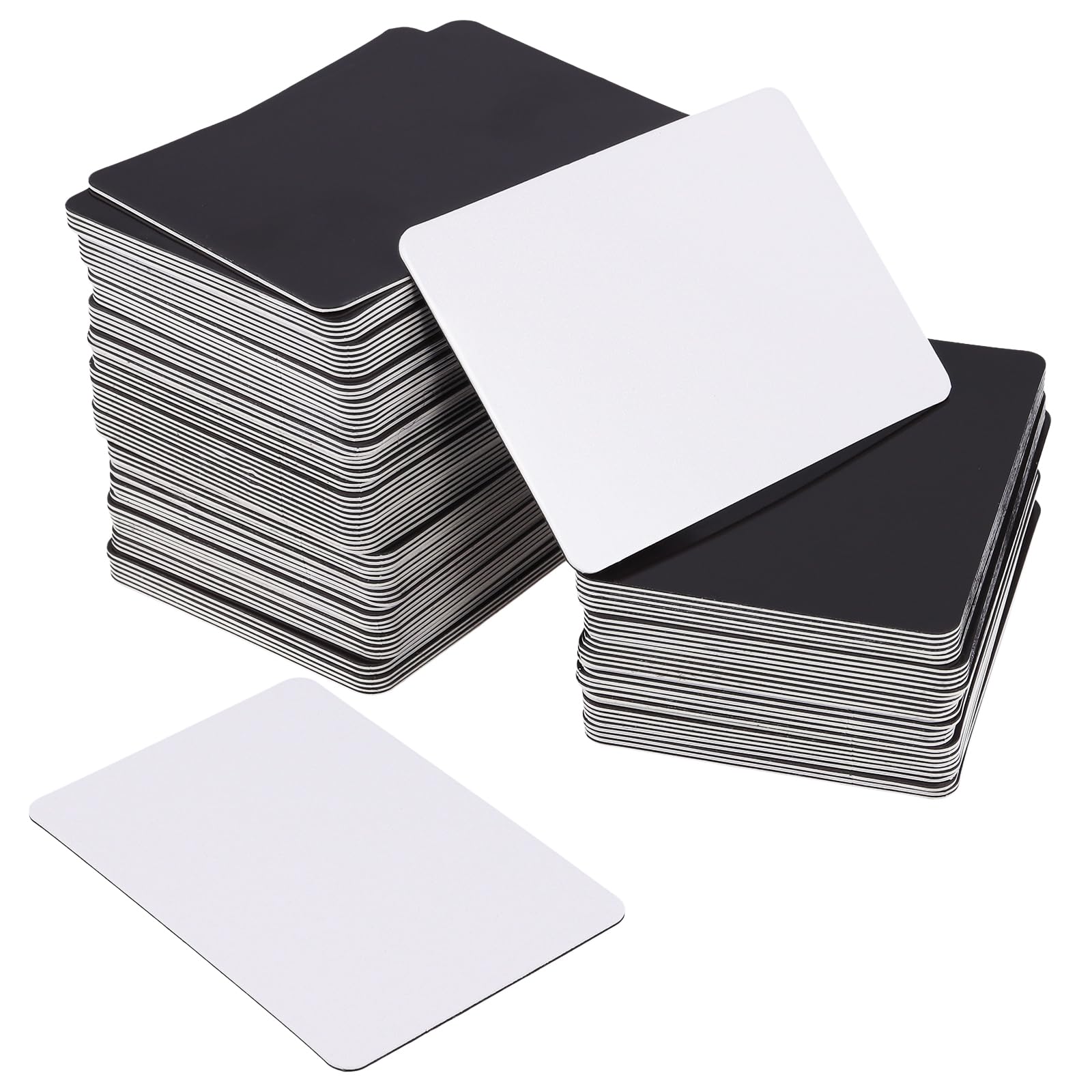 JAPCHET Sublimations-Magnet-Rohlinge, Sublimations-Kühlschrankmagnet, 7,6 x 10,2 cm, rechteckig, weißes Gesicht mit schwarzem Hintergrund, für Zuhause, Kühlschrank, Mikrowelle, Tür, 100 Stück