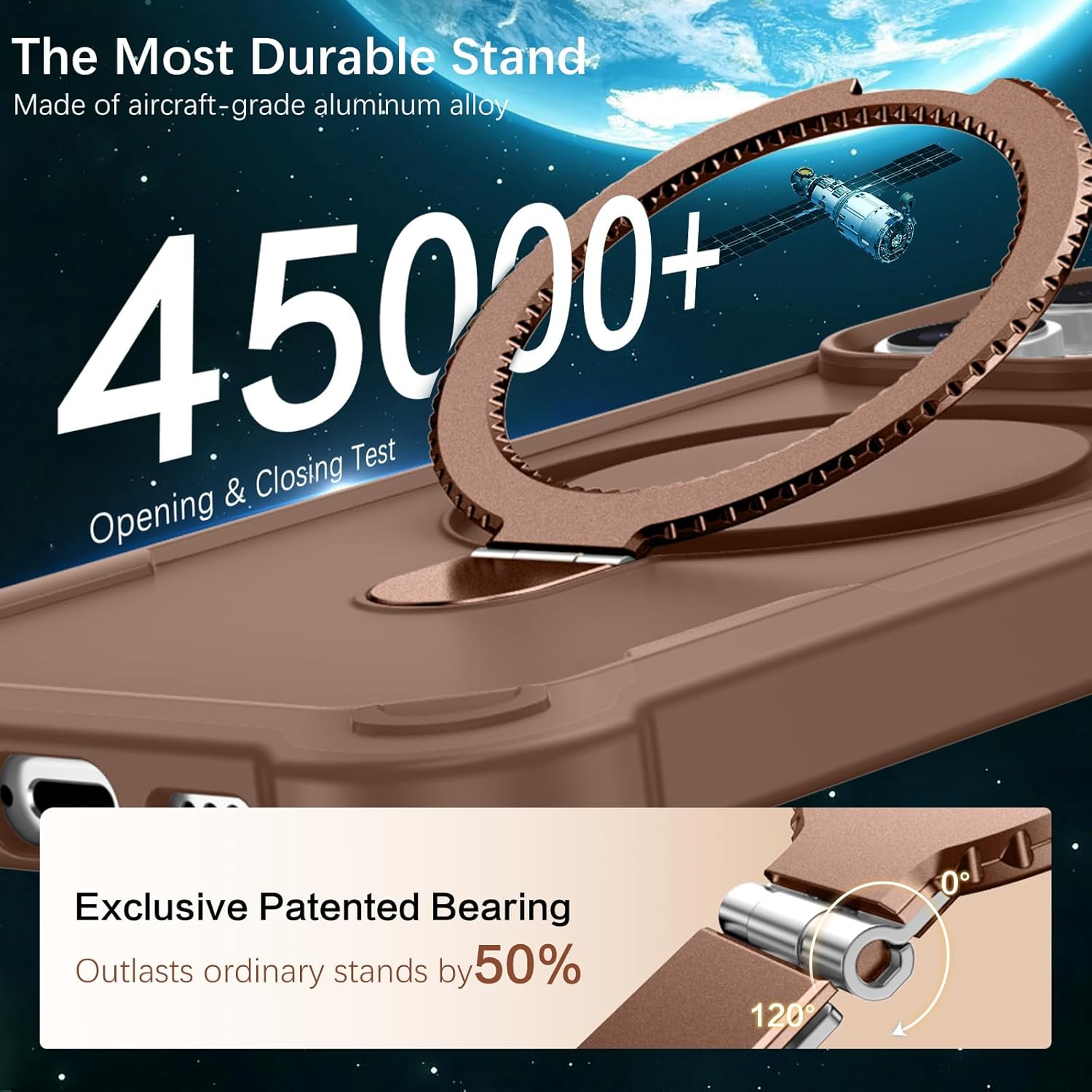 BENTOBEN for iPhone 15 Pro Case with Magnetic Stand Holder [Military Drop Protection] [Compatible with MagSafe] Non-Slip Grip Protective Phone Case for iPhone 15 Pro 6.1'', Brown - Image 4