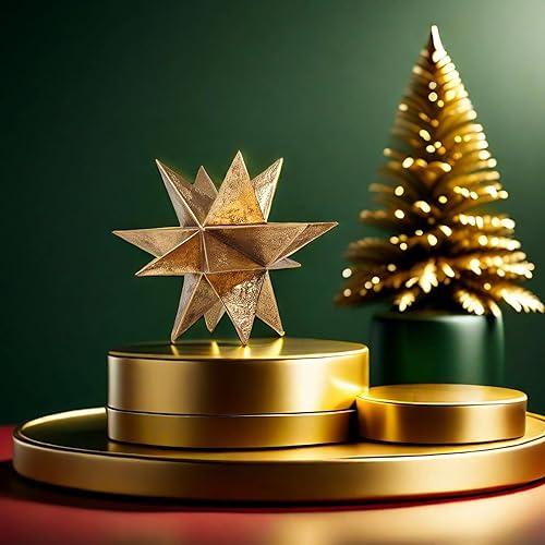 Miniatura 8 de Braxio Decoración de interiores de estilo moderno, estrellas de resina dorada multiángulo, escultura geométrica abstracta para sala de estar,