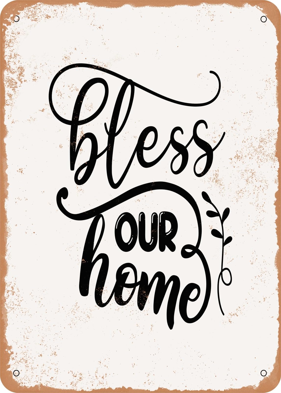 Miaomansenstore Metal Sign - Bless Our Home - 2 - Vintage Rusty Look Home Decor