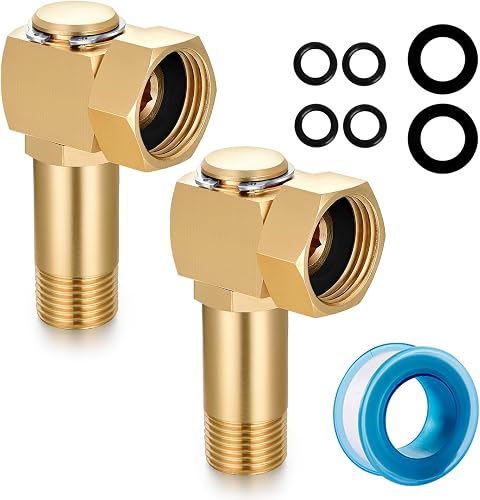 Garden Hose Reel Parts Fittings Swivel Elbow Connector Garden Hose Swivel Reel Replacement Parts Brass Replacement Part Swivel Adapter(2 PCS)
