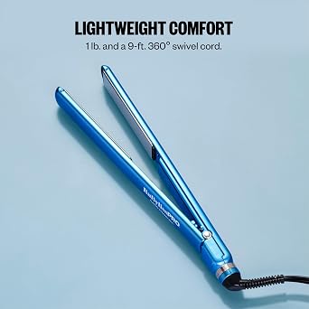 BabylissPRO Nano Titanium Ultra-Thin Hair Straightener, Professional Flat Iron, 5-Inch Extended Plates for Faster Straightening, for All Hair Types