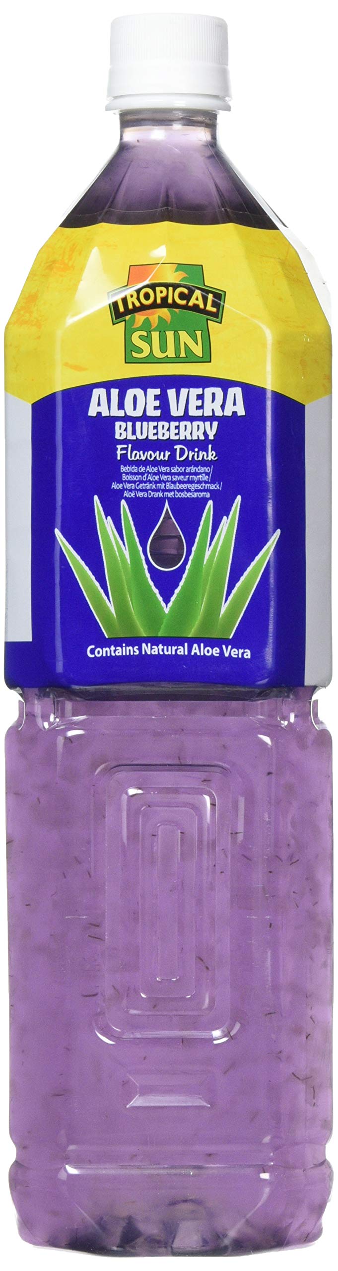 Tropical Sun Aloe Vera Drink Blueberry 1.5 Litre, Natural Aloe Vera Flavour, Rich in Antioxidants, Hydrating Drink for Skin Health, Rich in Vitamins & Nutrients, Refreshing Beverage
