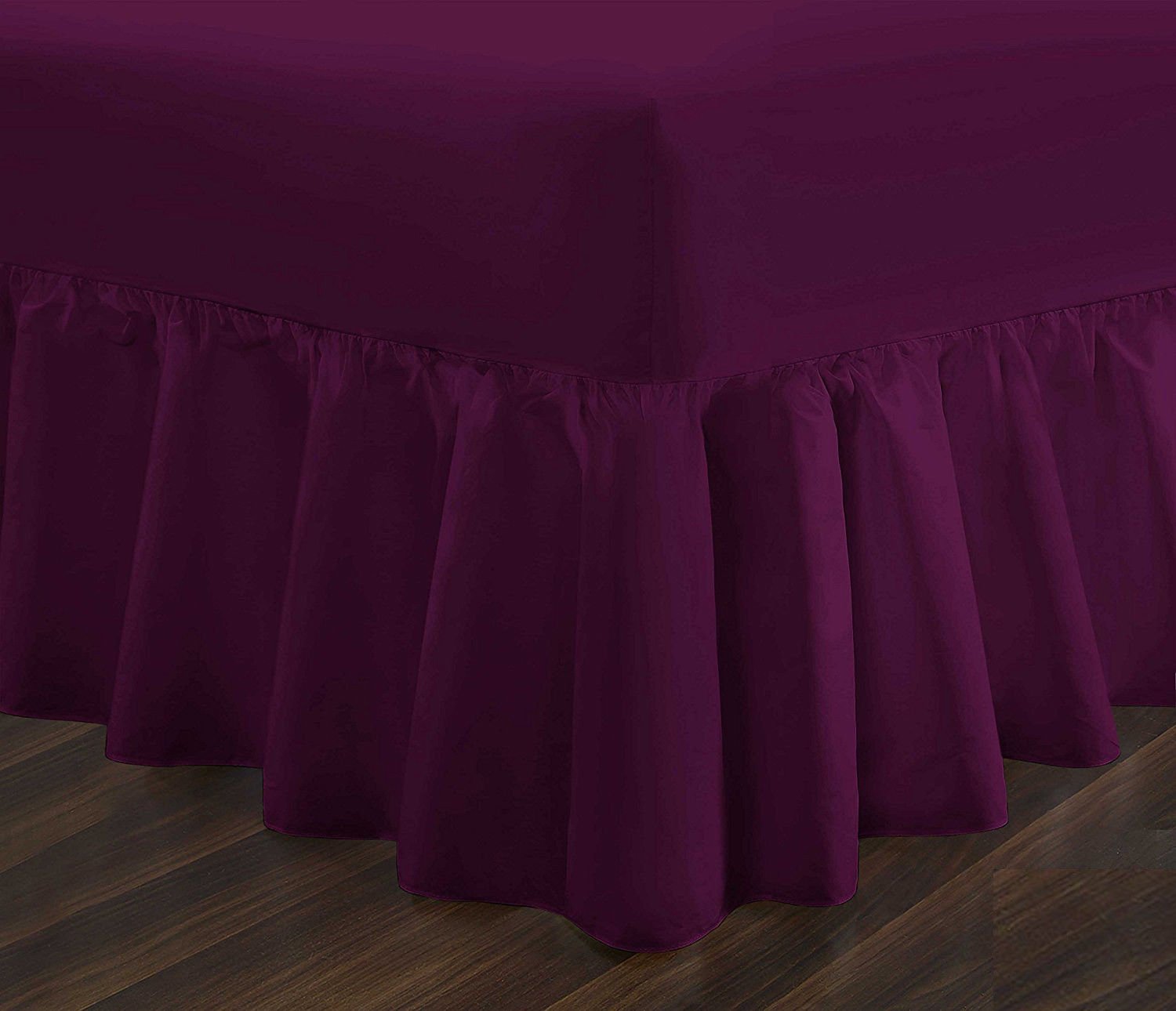 Bluemoon Bedding Plum Bluemoon Bedding® Easy Care Percale Extra Deep Fitted Valance Sheet Poly-Cotton Bed Sheet (, Double)