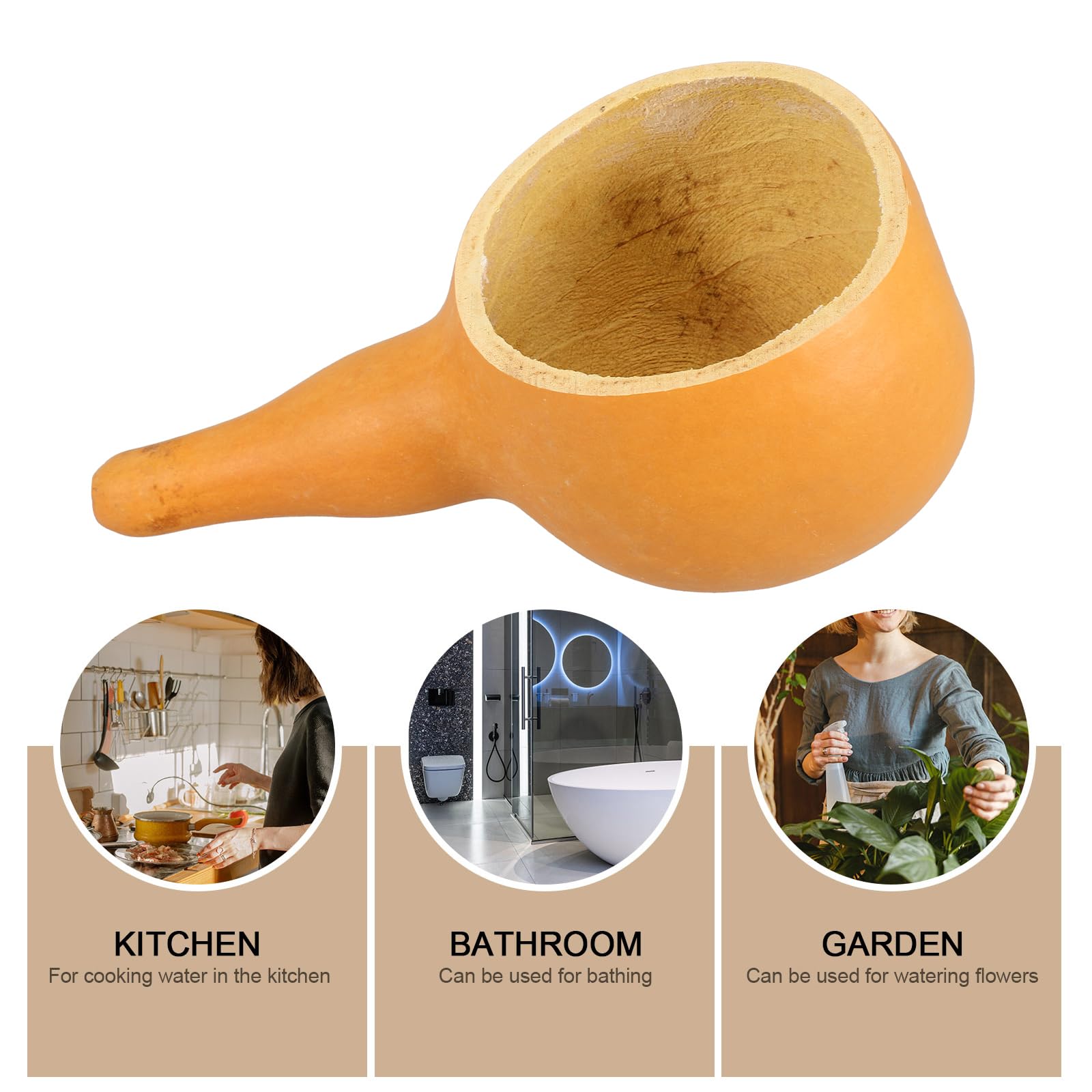 Kichvoe Natural Hair Shampoo Bath Salt Scoop - Gourd Ladle Water Dipper - Small Spoon Baby