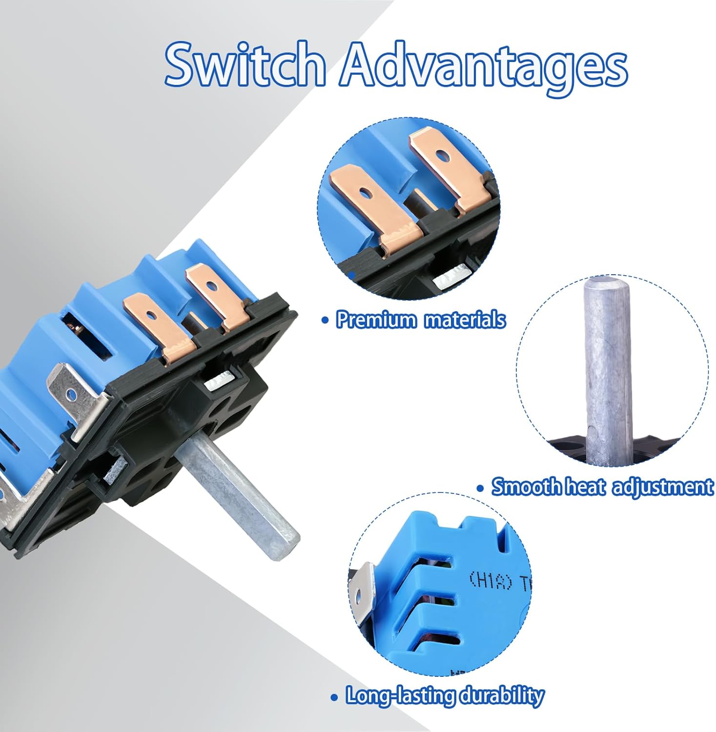 W10857622 Range Infinite Switch Replacement - ONLY for 8-Inch Dual-Element Burners, Compatible with W10437092 MDPA-W704-UNM - Fits Specific Whirlpool & Maytag Electric Ranges Stoves