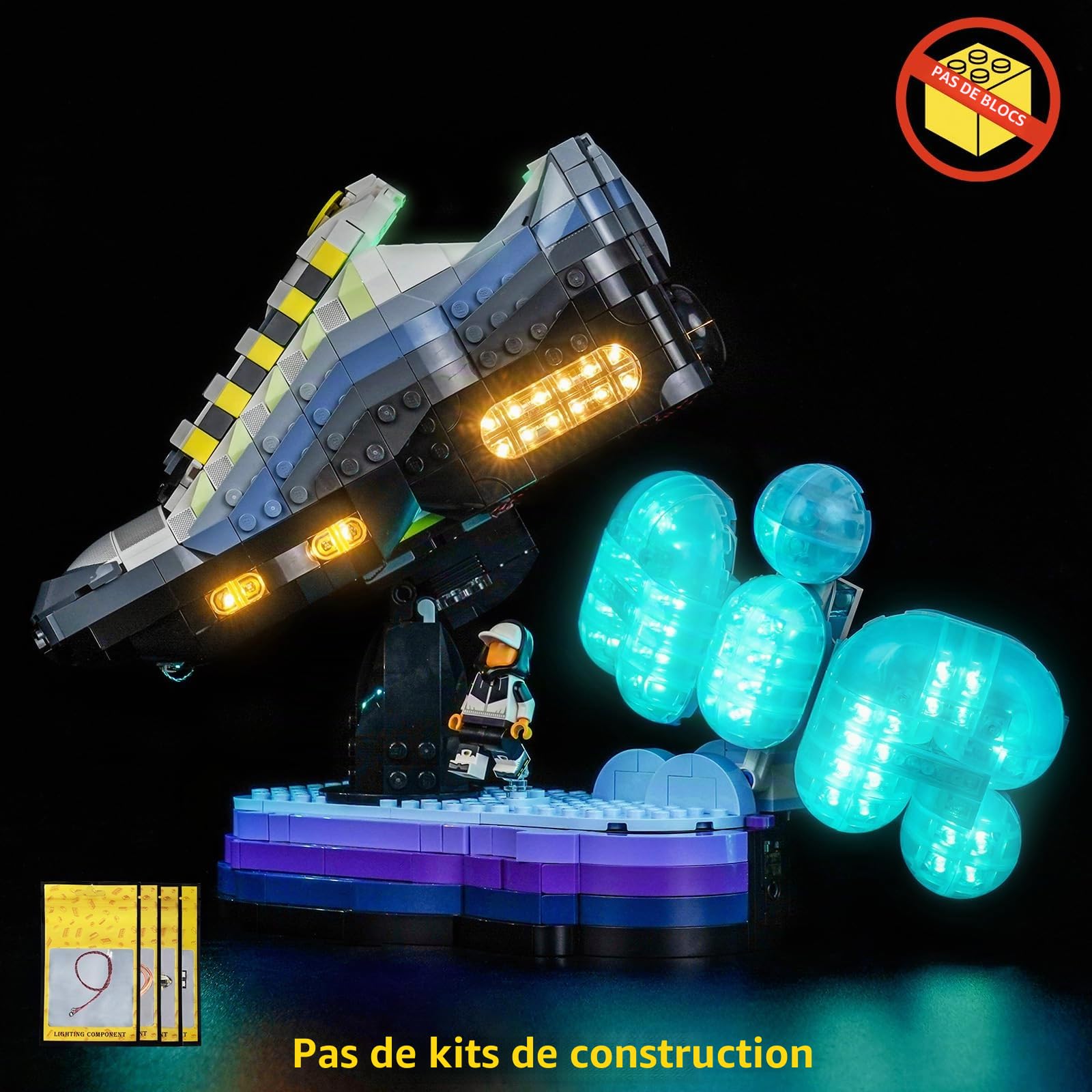 Lot de 95 lampes LED compatibles avec Lego 43025 Nike Air Max (pas de modèle) - Kit d'éclairage décoratif compatible avec Lego Nike Air Max - 95 blocs de construction