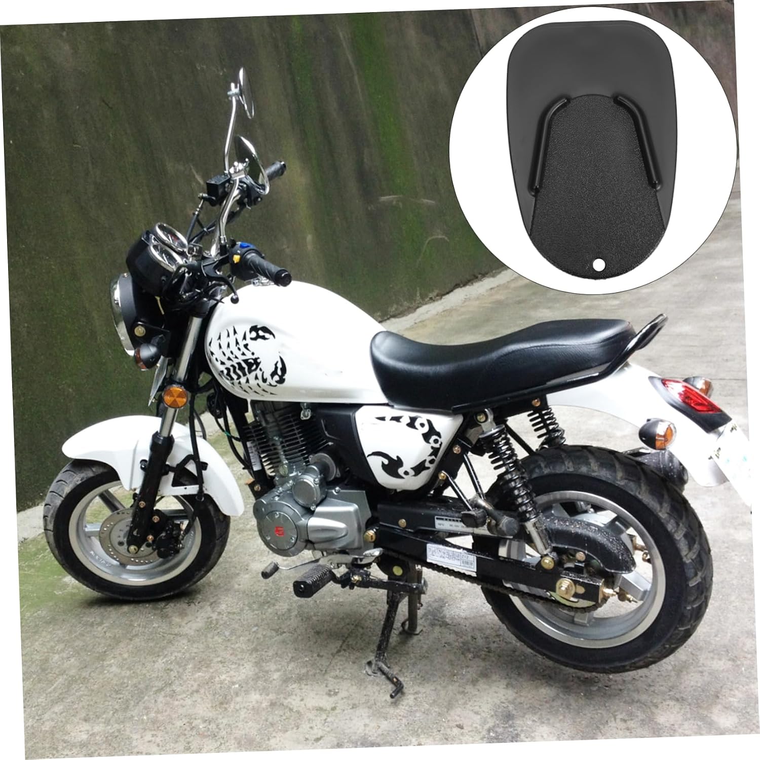 SOLUSTRE 4pcs Motorcycle Kickstand Pad Side Stand Extension Plate for Stability Uneven Compact Design for Easy Storage Suitable for Indoor Outdoor Use