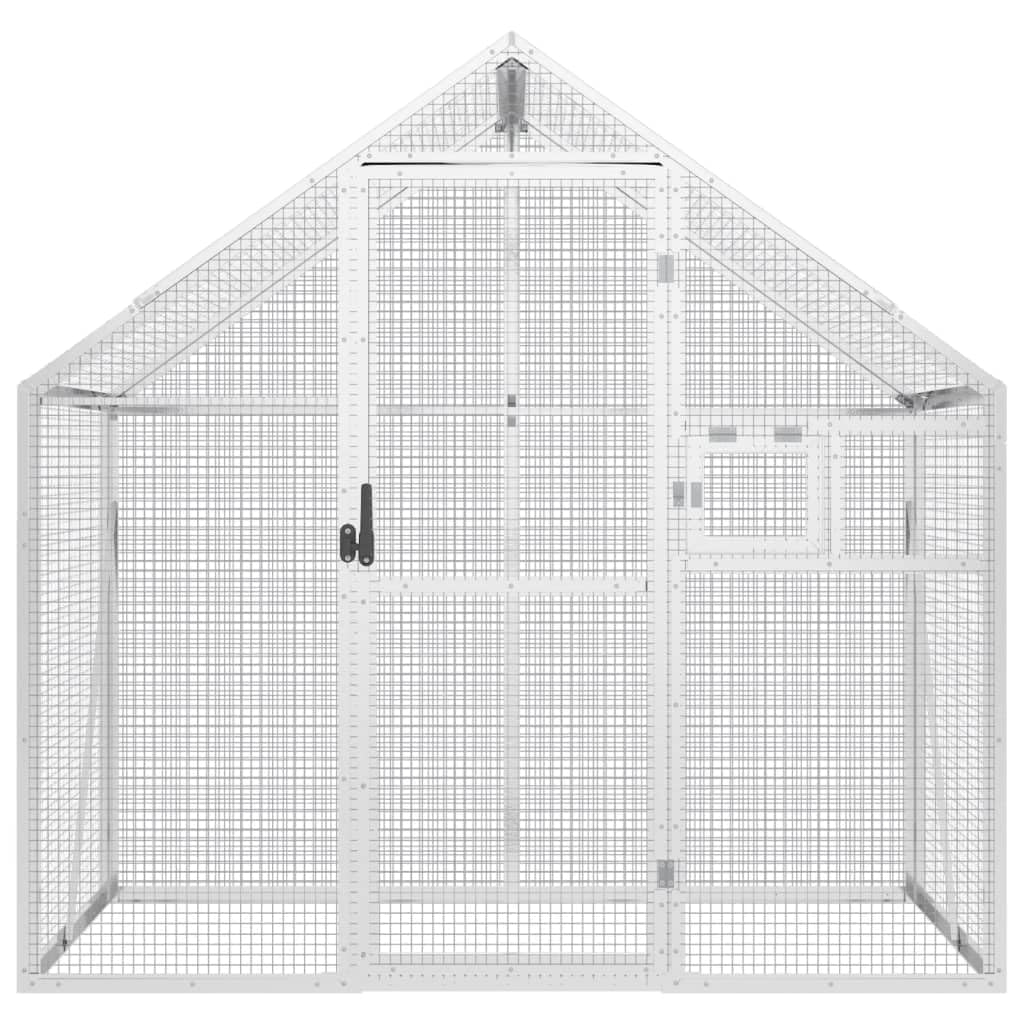 Voliere Silbern 179x100x185 cm Aluminium,Tier- & Haustierbedarf,Haustierbedarf,Vogelbedarf,Vogelkäfige & -ständer,Silber,15.34 kg-152258