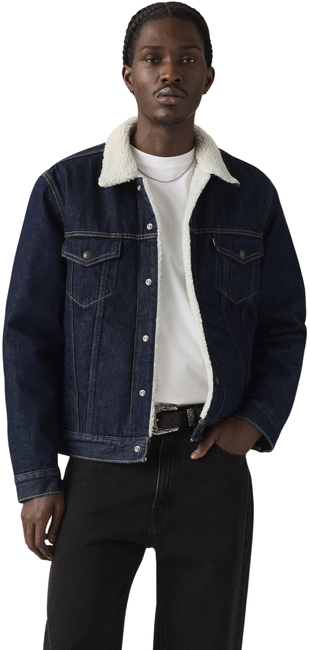 Levis Men's Give It A Rinse Type 3 Sherpa Trucker Jacket