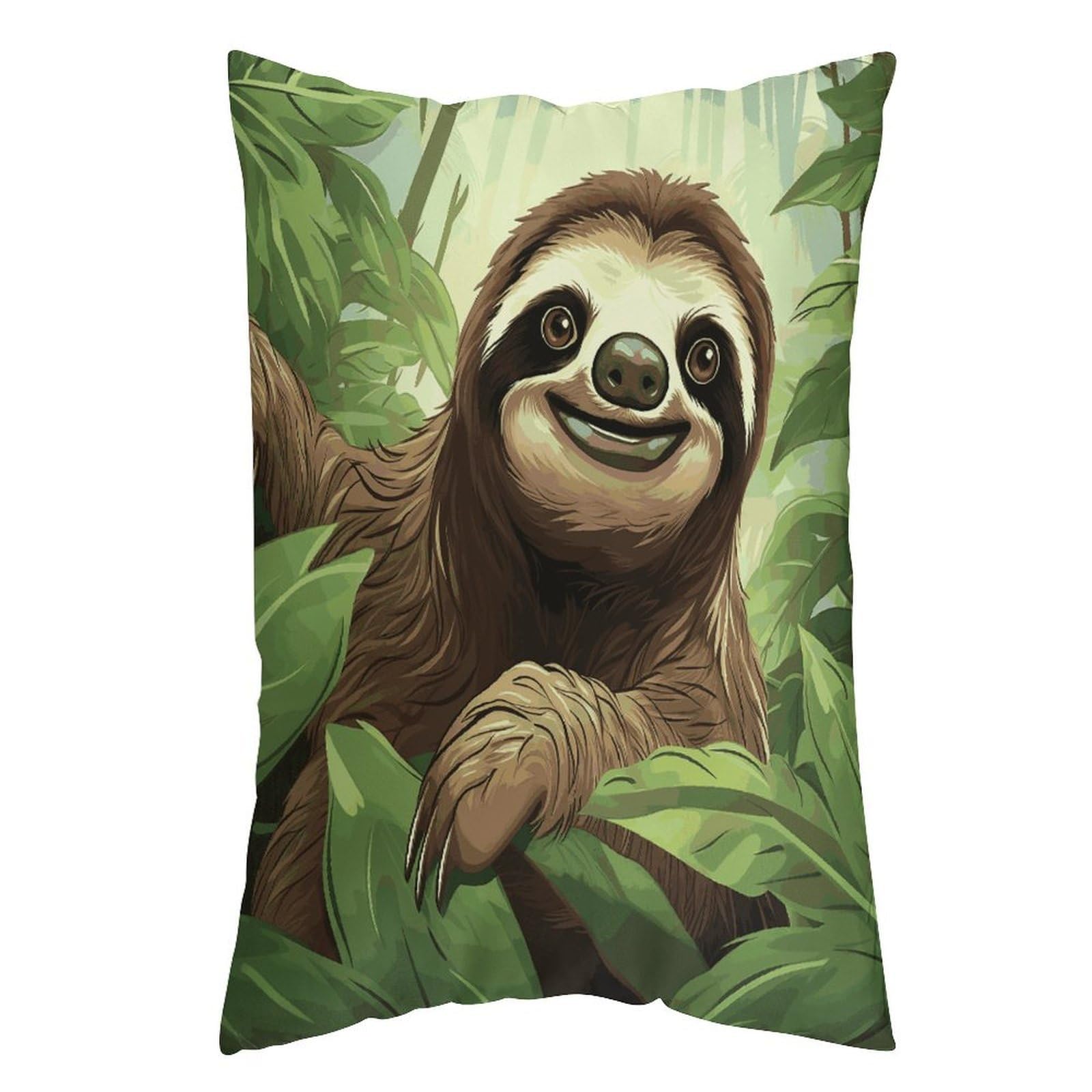 LDGSUPH Sloths Background1 Pillow Cases Soft Pillowcase with Invisible Zipper Wrinkle Resistant Pillow Covers Breathable Removable Pillow Protector for Bed Sofa Car 20"x30"