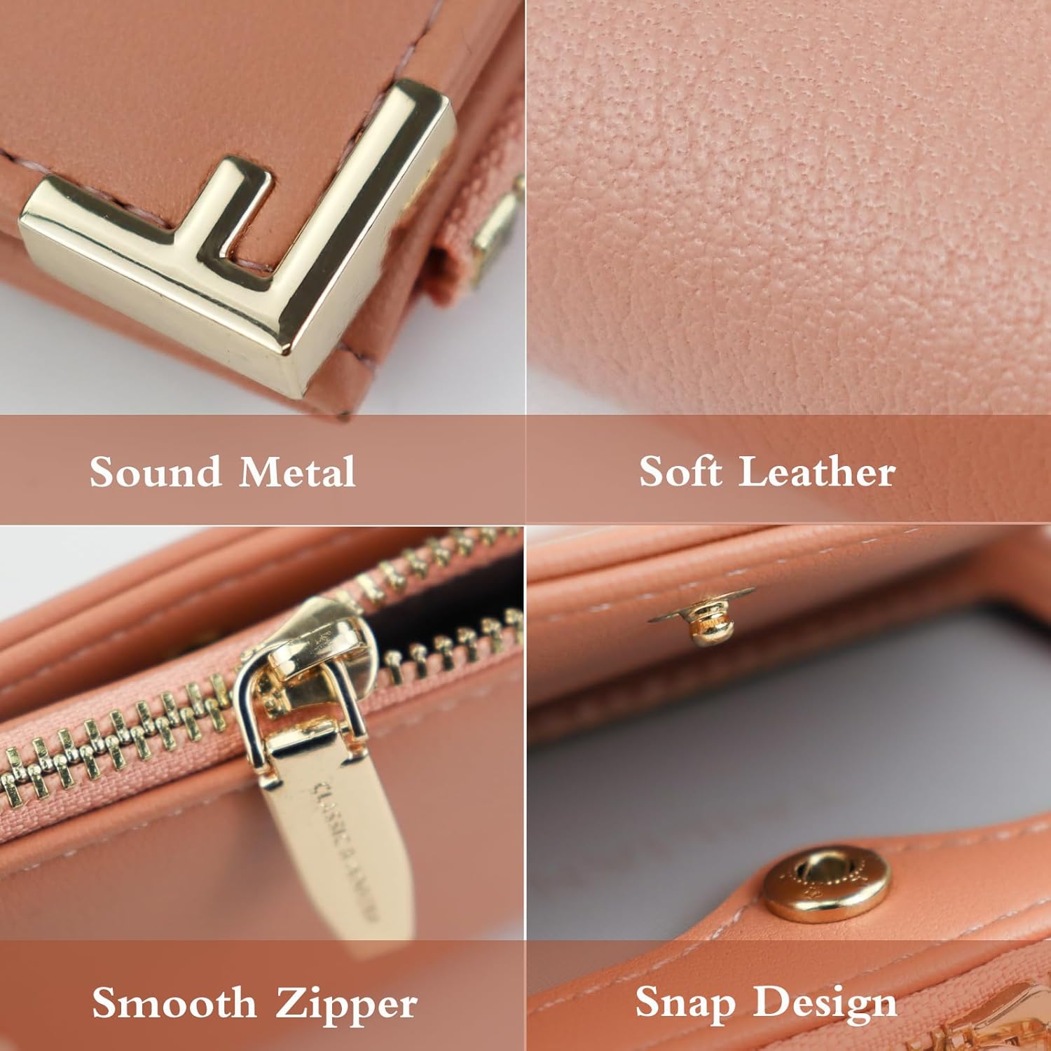 Andiker Small Wallet for Women, Soft PU Leather Women’s Wallet Simple Bifold Wallet with Photo Window Zipper Coin Pocket (Caramel) - Image 3
