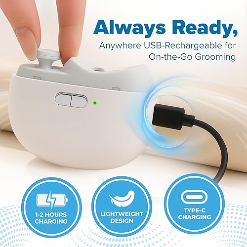 Miniatura 9 de Aethora - Cortadora de uñas eléctrica 3 en 1 con luz LED, lima de uñas y almacenamiento de polvo, recortadora de uñas eléctrica silenciosa, segura