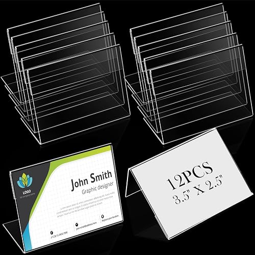Teling 12 Pcs 3.5 x 2.5 Inch Acrylic Business Card