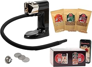 BWAY Professional Kitchen Smoker – Cold Smoker with Free 3 Aromas of Smoking Chips – Smoking Gun for Whiskey with 20 Recipes eBook Included