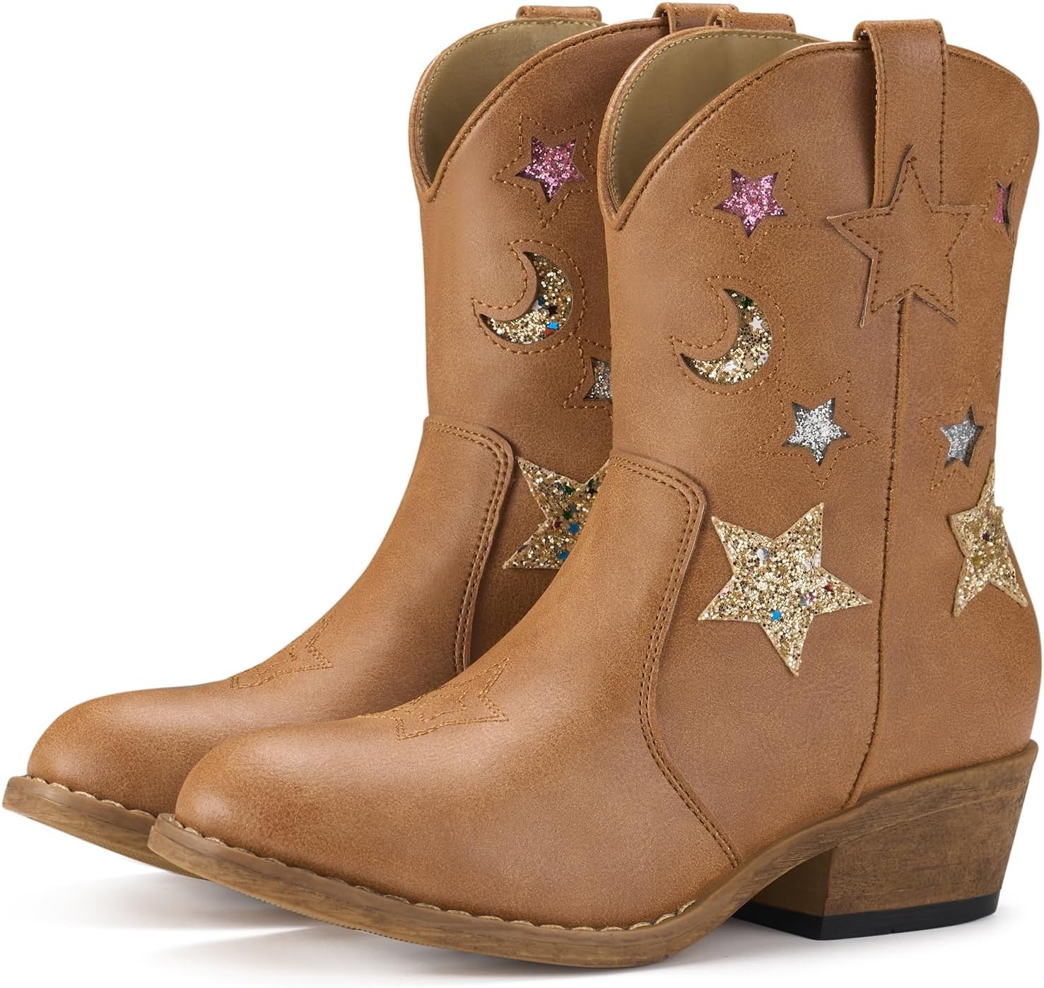 Rollda Girls Cowboy Boots, Cowgirl Boots for Girls, Star Boots Kids Western Boots for Toddler/Little Kid/Big Kid