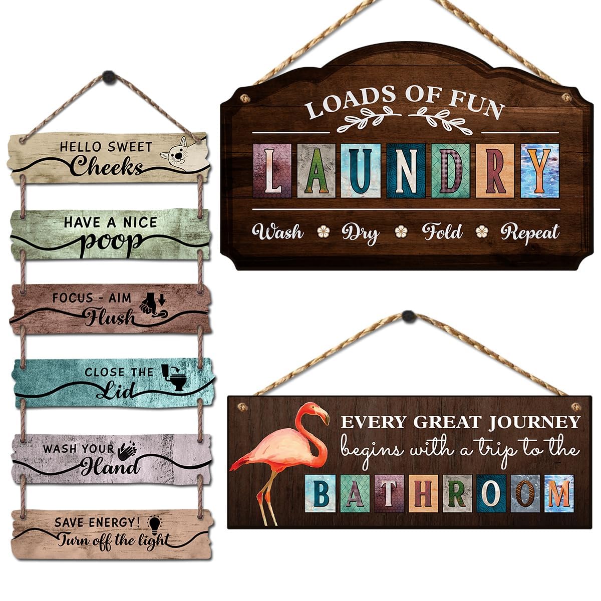 Chaka Chaundh - Set of 3 Bathroom Wall plaque Hanging Posters - Bathroom Wall Sign Décor Items - Bathroom Quote Wall Hanging - Bathroom Decorations Items Stylish (B0D6WPJVN8) Amazon Price History, Amazon Price Tracker