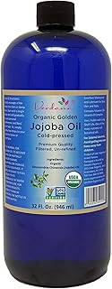 Organic Verdana Golden Jojoba Oil – USDA Certified Organic – Cold Pressed, Unrefined, 100% Pure and Hexane Free – 32 Fl. Oz.