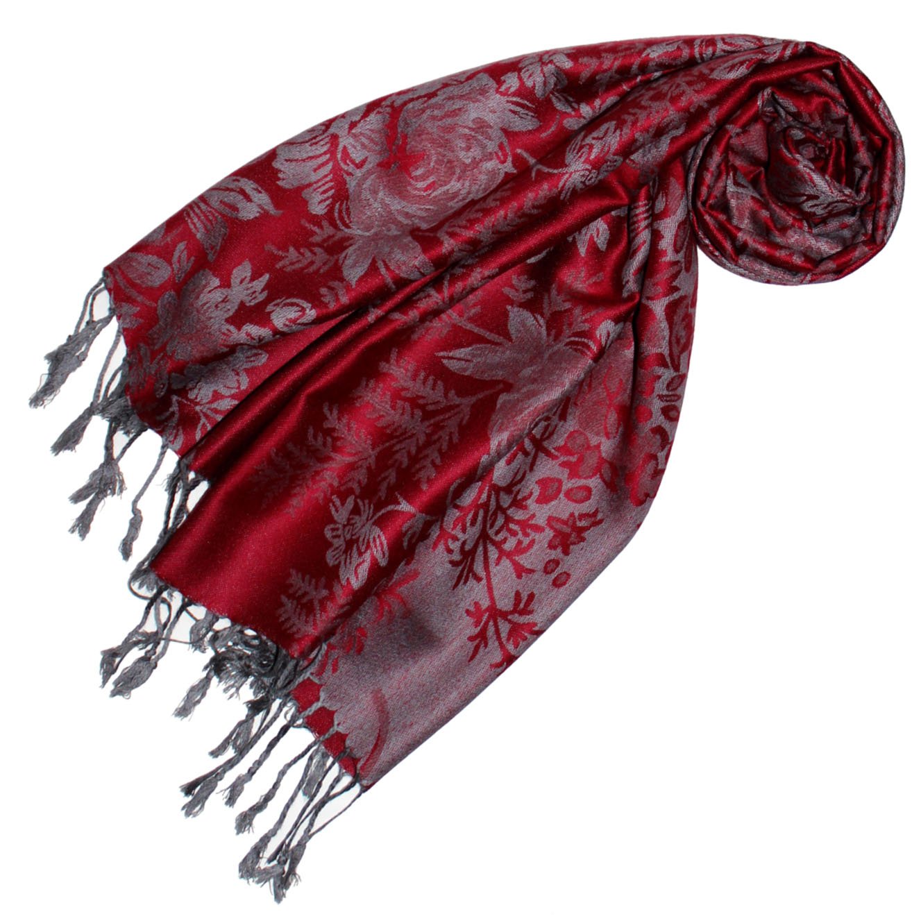 Lorenzo Cana Designer Pashmina hochwertiger Marken-Schal floral gewebtes Blumen Muster Damast - Webart 70 x 180 cm Modal Schaltuch Schal Tuch Jacquard 93232
