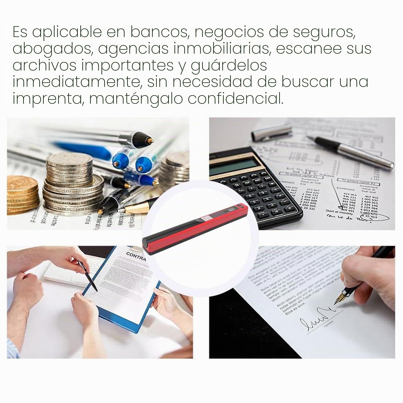 Escáner Fotográfico Portátil, 3 Modos de Resolución, Fácil de Usar, Compatible con Múltiples Formatos de Archivo, Amplia Aplicación, Buena Compatibilidad (Rojo)