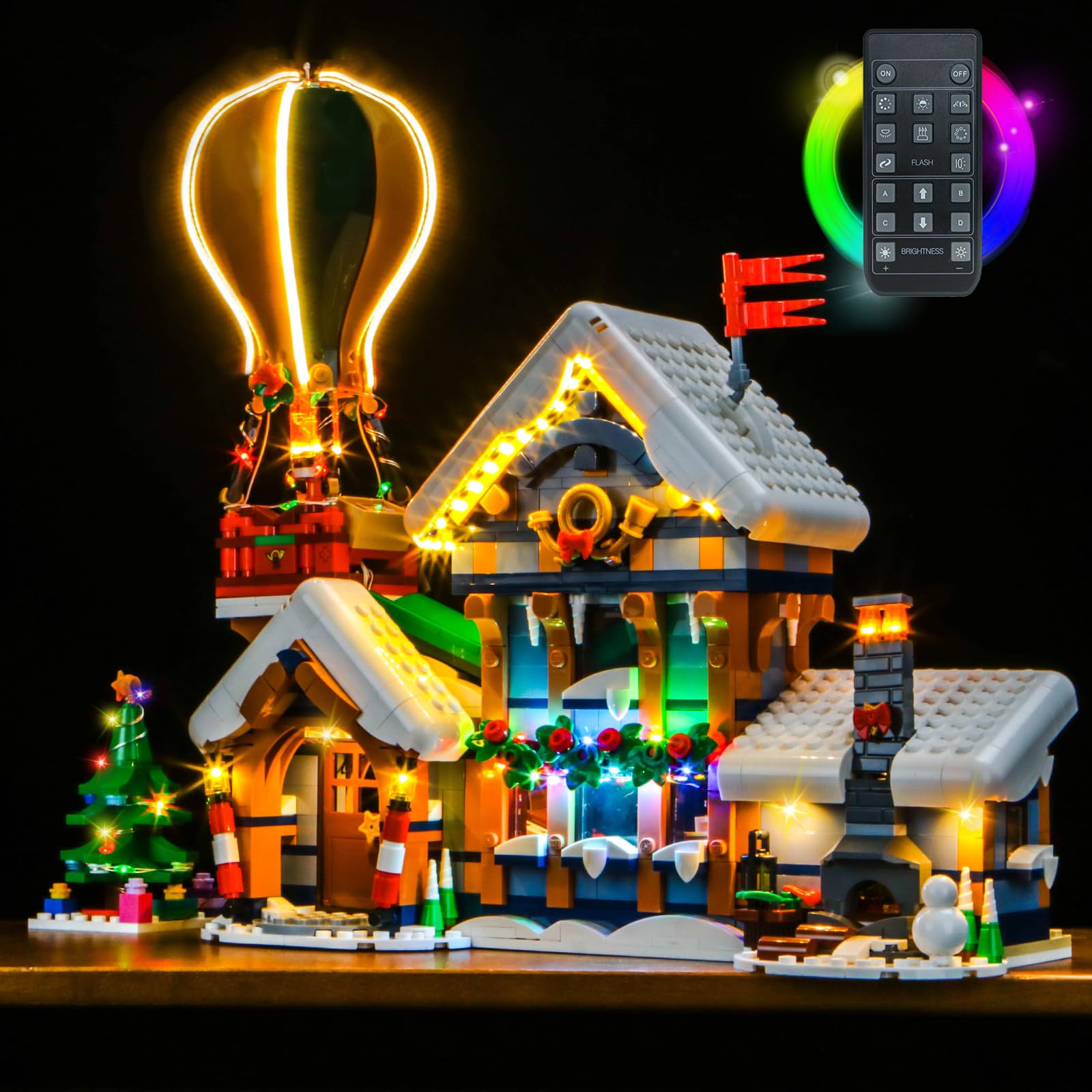 LocoLee Light Compatible with Lego Santa's Post Office 10339, Lighting Set Accessories Compatible with Lego 10339, No Models Only Light (RC Version)