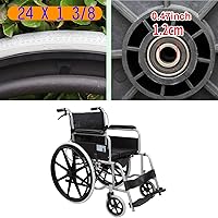 Vista 5 de Rueda trasera para silla de ruedas de 24 pulgadas, rueda de repuesto manual para silla de ruedas de 24 x 1 3/8, neumáticos sólidos no inflables
