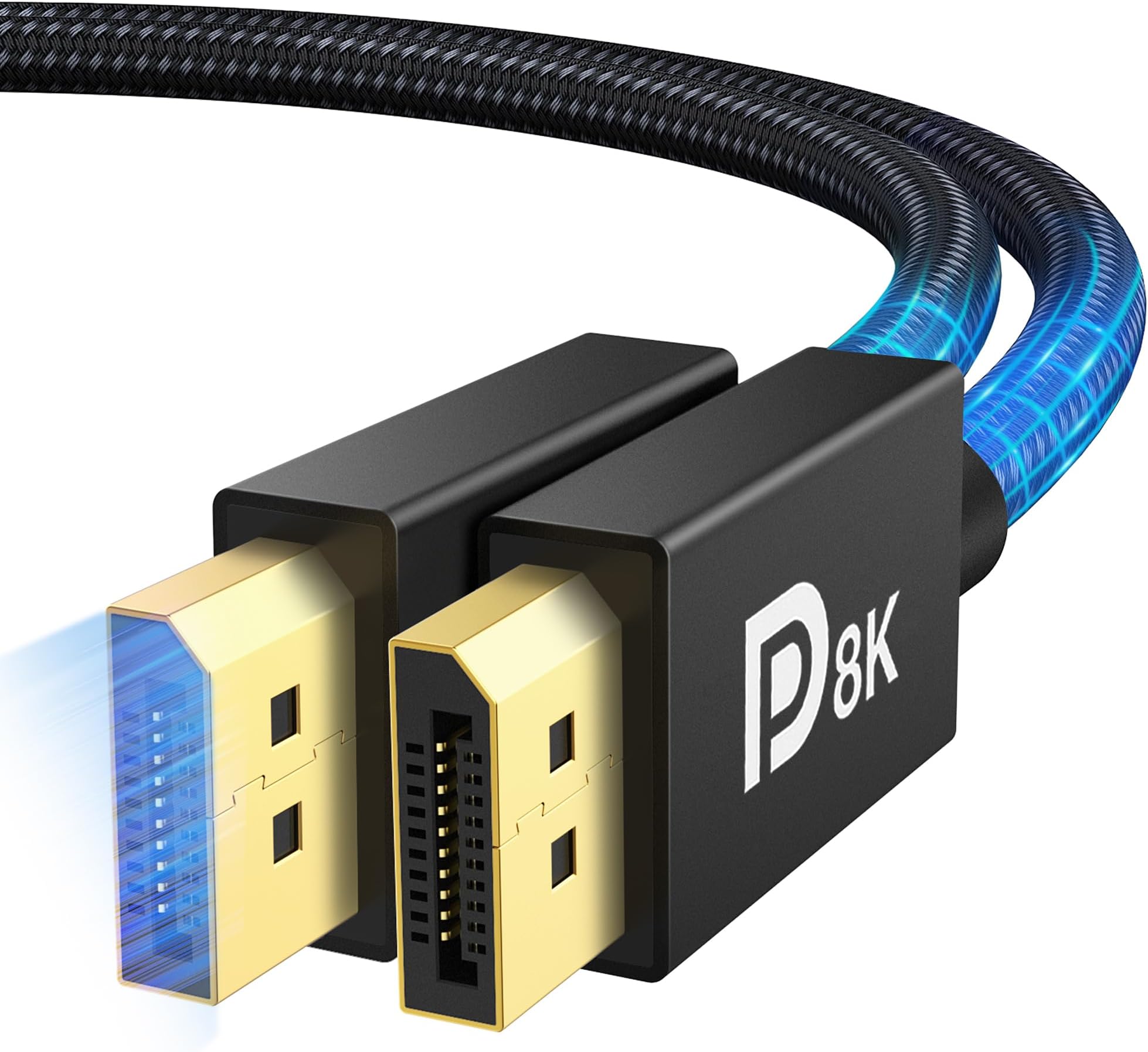 IVANKY DisplayPort Cable 8K [VESA Certified], DP 1.4 Cable High Speed Support 8K@60hz, 4K@240hz, 2K@240Hz, HBR3 Support 32.4Gbps, HDCP 2.2, Compatible with Laptop, PC, Gaming Monitor, TV - 2M/Black