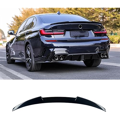 Rear Trunk Spoiler Wing Compatible with 2019-2024 BMW 3 Series G20 2020 2021 2022 330 330i 330e M340i M4 Style Trunk Spoiler Wing Gloss Black