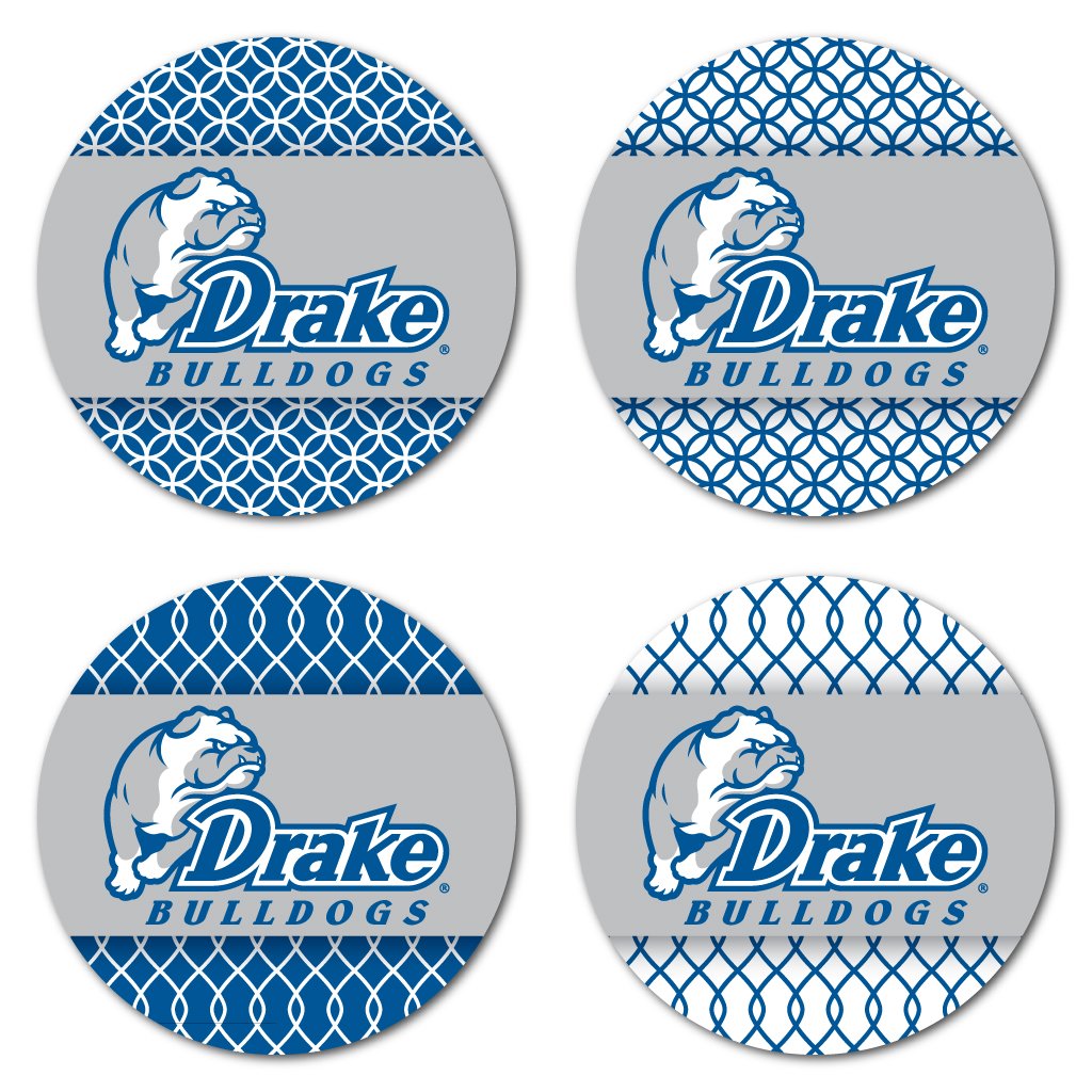 VictoryStore Coasters - Drake University Coaster Set, Patterned Design, Set of 4