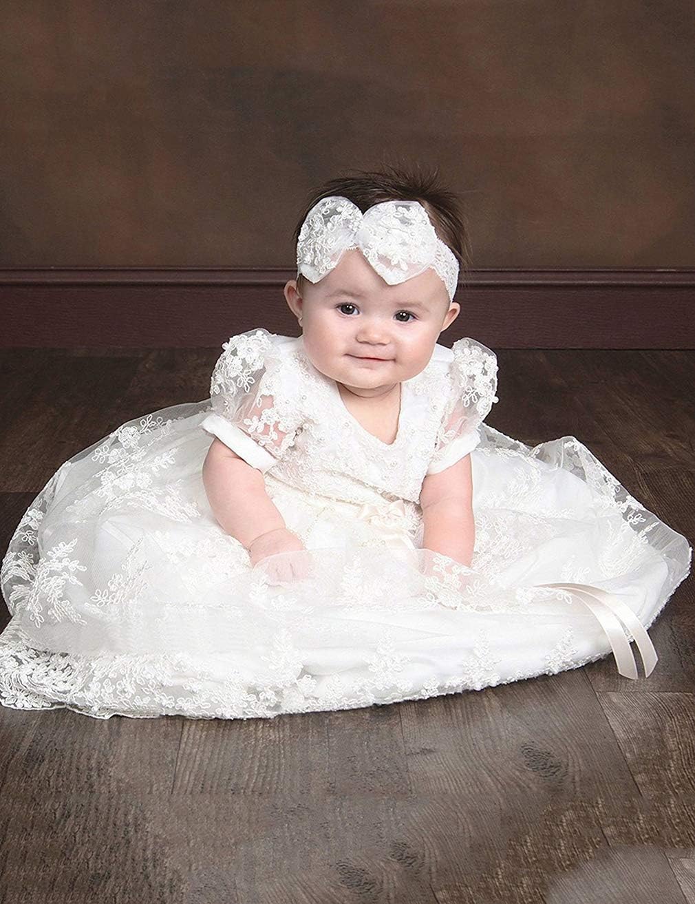 Christening Gowns Baby-Girls Beading Long Dedication Baptism Dresses