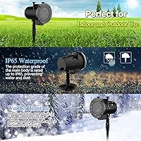 Vista 4 de Proyector de luces navideñas y de Halloween al aire libre, proyector de luz festivo con control remoto, temporizador, 16 diapositivas HD, luz LED