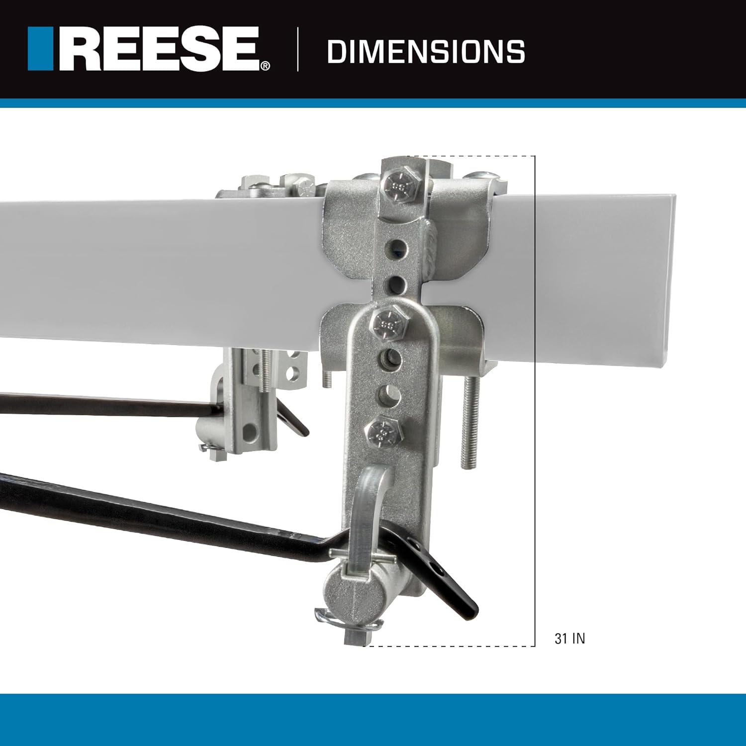 Reese 66093 Weight Distribution with Dual Cam II Active Sway Control, 12,000 lbs. Capacity and Dual Cam II Replacement Brackets and Ball Mount
