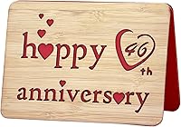 Vista 12 de Tarjeta de 5 aniversario de madera, hecha a mano, 5 años, aniversario de boda, tarjetas de regalo de felicitación, tarjeta de aniversario de cinco