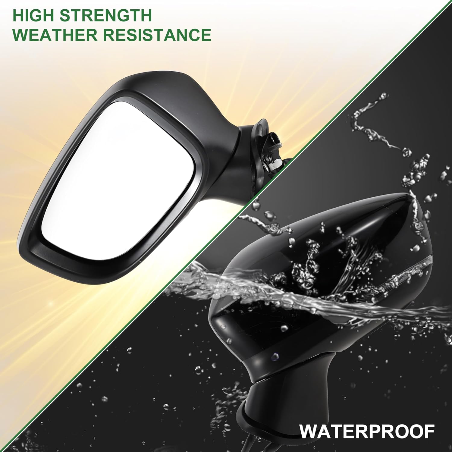 Motoforti 5 Pins Left Driver Side Power Door Mirror Replacement Side View Mirror Assembly for Mazda 3 2017-2018 No.BABH69181A Black Non-Heated Manual Folding W/Turn Signal Indicator