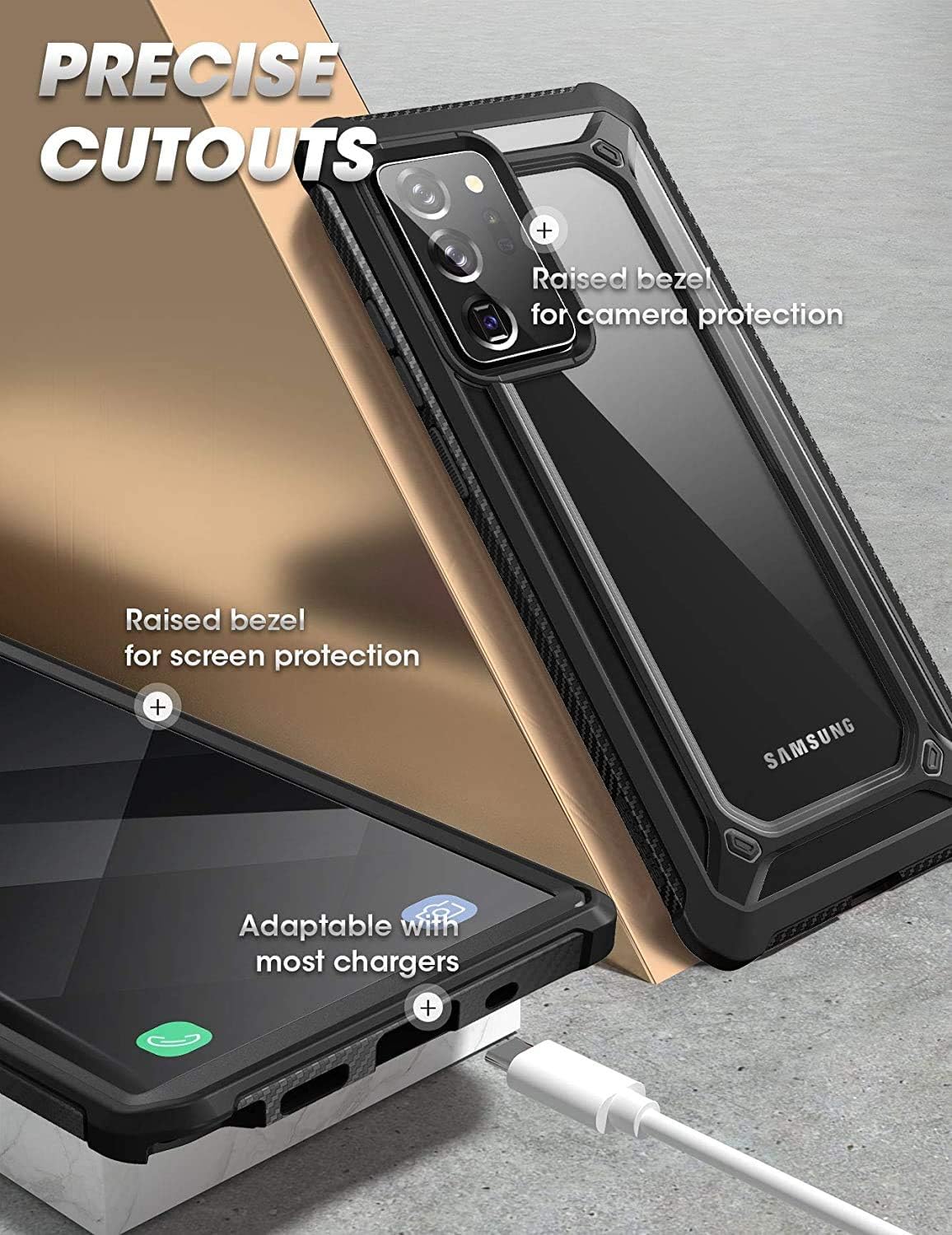 Weekly Top Sale SUPCASE Unicorn Beetle EXO Pro Series Case for Galaxy Note 20 Ultra (2020 Release), Premium Hybrid Protective Clear Bumper Case Without Built-in Screen Protector (Black)