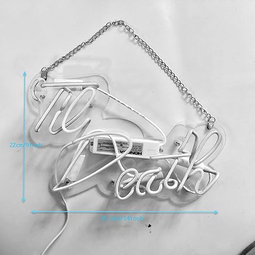 Miniatura 2 de LiQi  'Till Death - Letrero de neón para tu fiesta de boda, cristal real, hecho a mano, luz de pared, decoración de habitación, dormitorio, niñas,