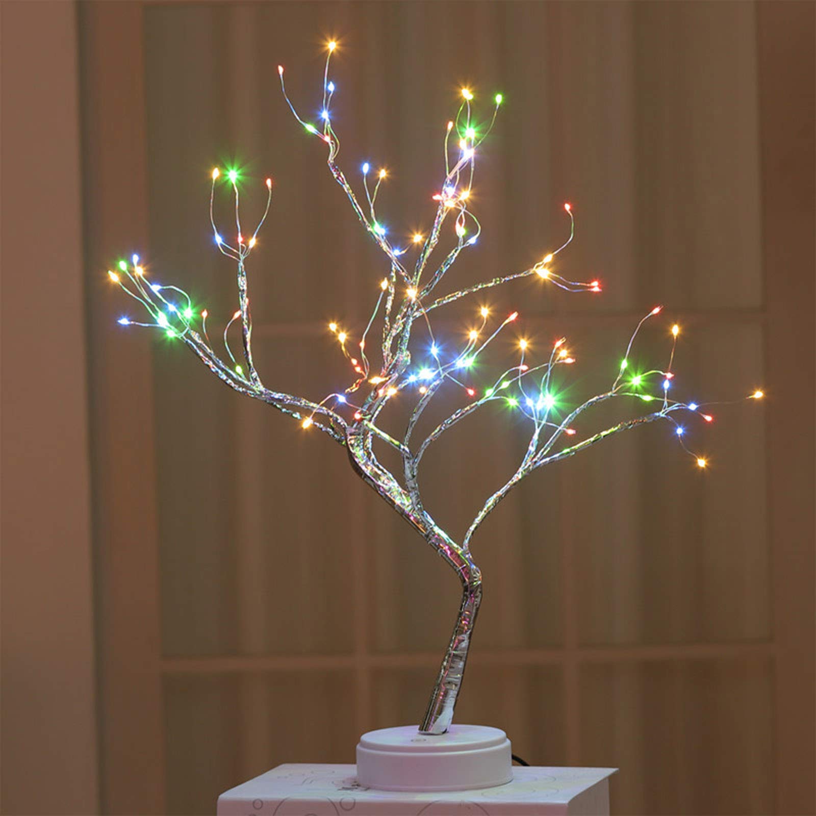 Albero Di Betulla Con Luci LED - 50 Cm - Multicolore - USB/Batteria - Decorazione Per Casa