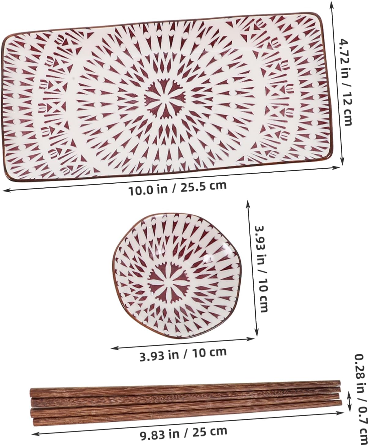 Japanese Style Ceramic Sushi Plate Set Decorative Sushi Serving Tray for Dinner Parties