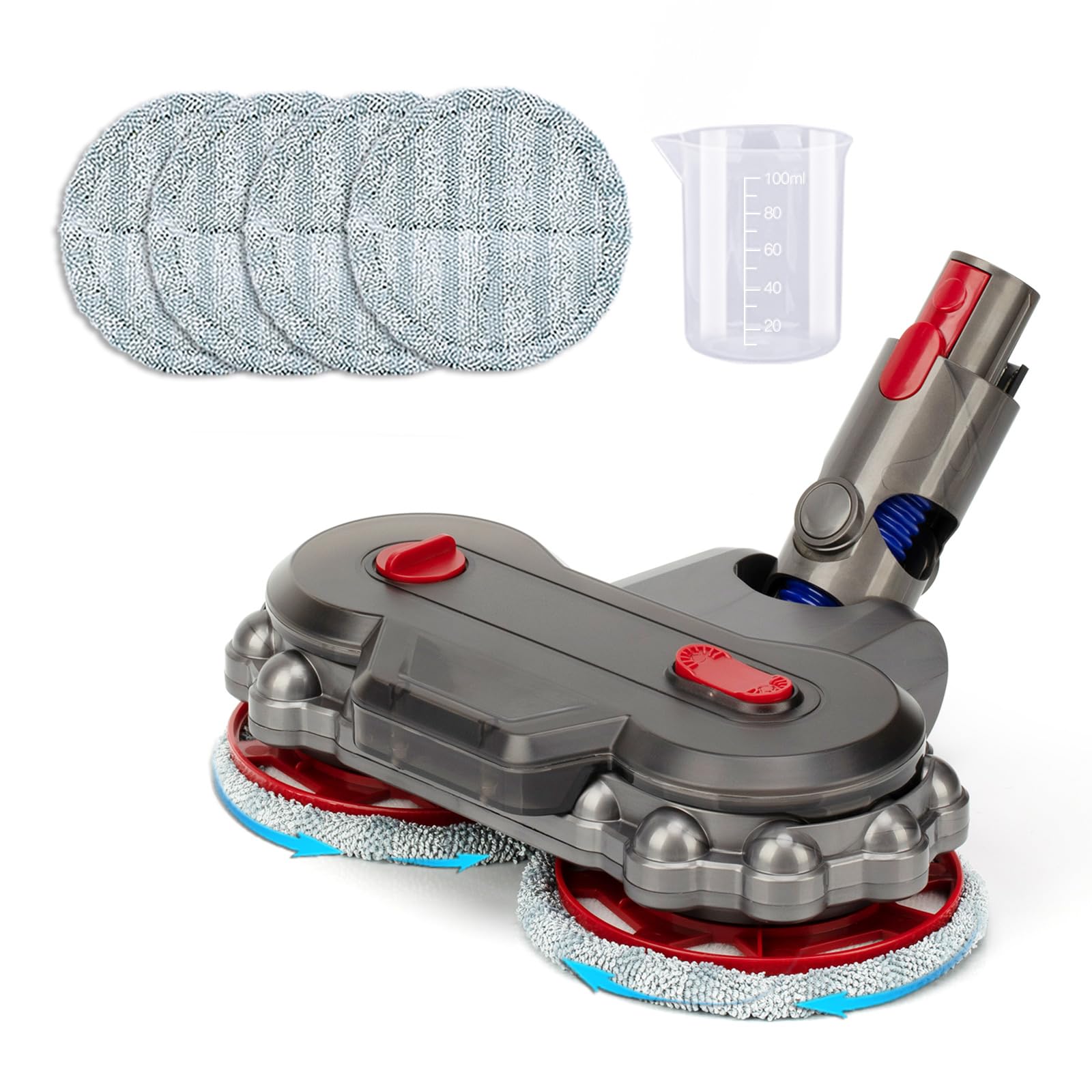 Mop Head Replacement for Dyson v7 v8 v10 v11 v15, Hardwood Floor Mopping Cleaning for sv10 sv11 sv12 sv14 Vacuum Head Attachment with 6 Pads, Tank and Cup【2026】v10slim/v12/sv18 NOT Compatible