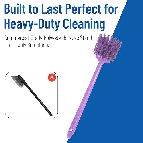 Vista 119 de SPARTA 40501EC14 Cepillo de plástico grande para fregar, cepillo de cocina, cepillo utilitario con mango largo para limpieza, 20 pulgadas, azul