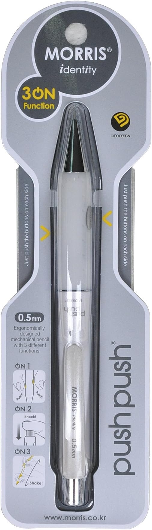 Morris Pen Corporation Push-push Mechanical Pencil 0.5mm, White Barrel, Dozen (MSP-201-W)