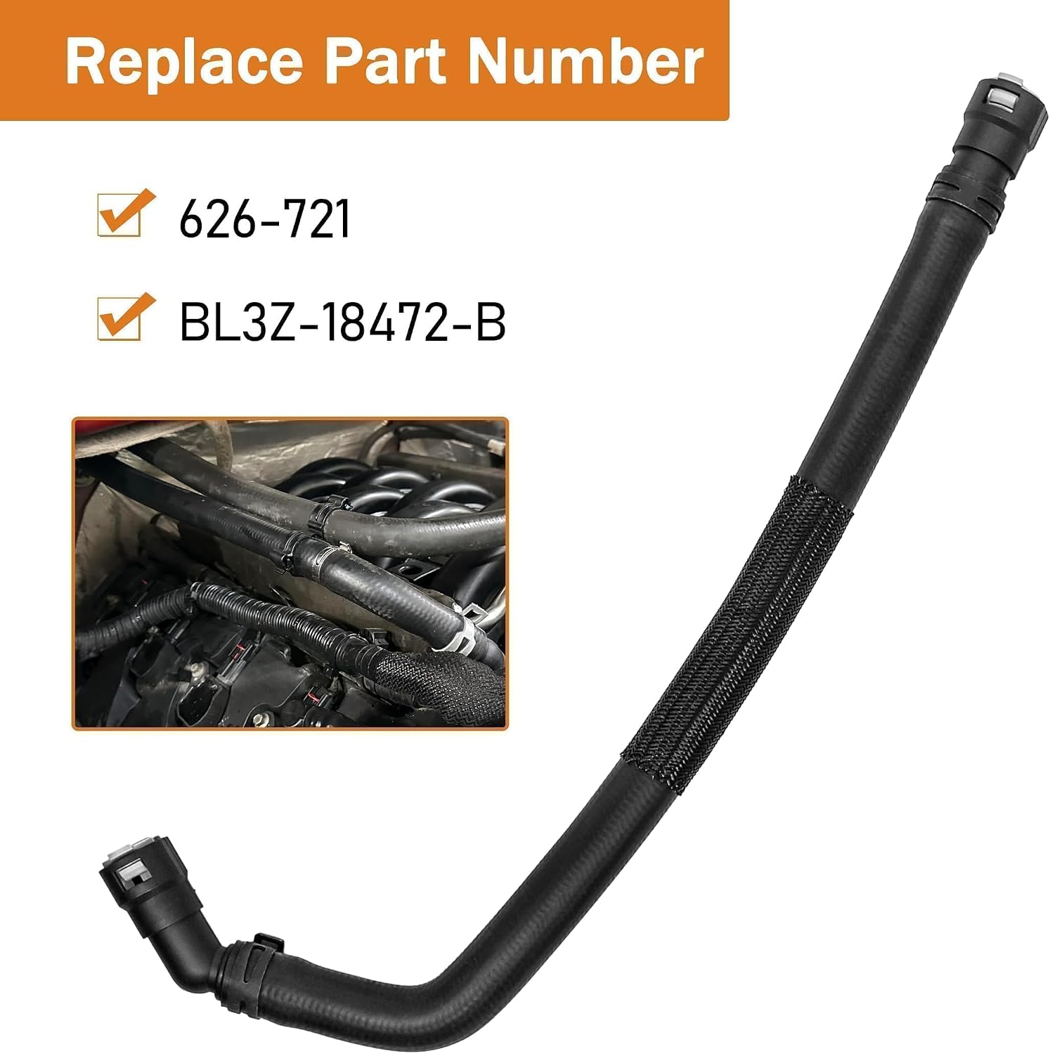 HVAC Heater Hose Assembly Fit for Ford F-150 2011-2014,for Lincoln Mark LT 2011-2014 Replace 626-721 BL3Z-18472-B