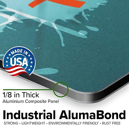 Miniatura 579 de My Sign Center - Letrero personalizado, 11 colores de fuente, 13 estilos de fuente, 4 opciones de agujero, 22 tamaños, 8 x 32 pulgadas, sin óxido,