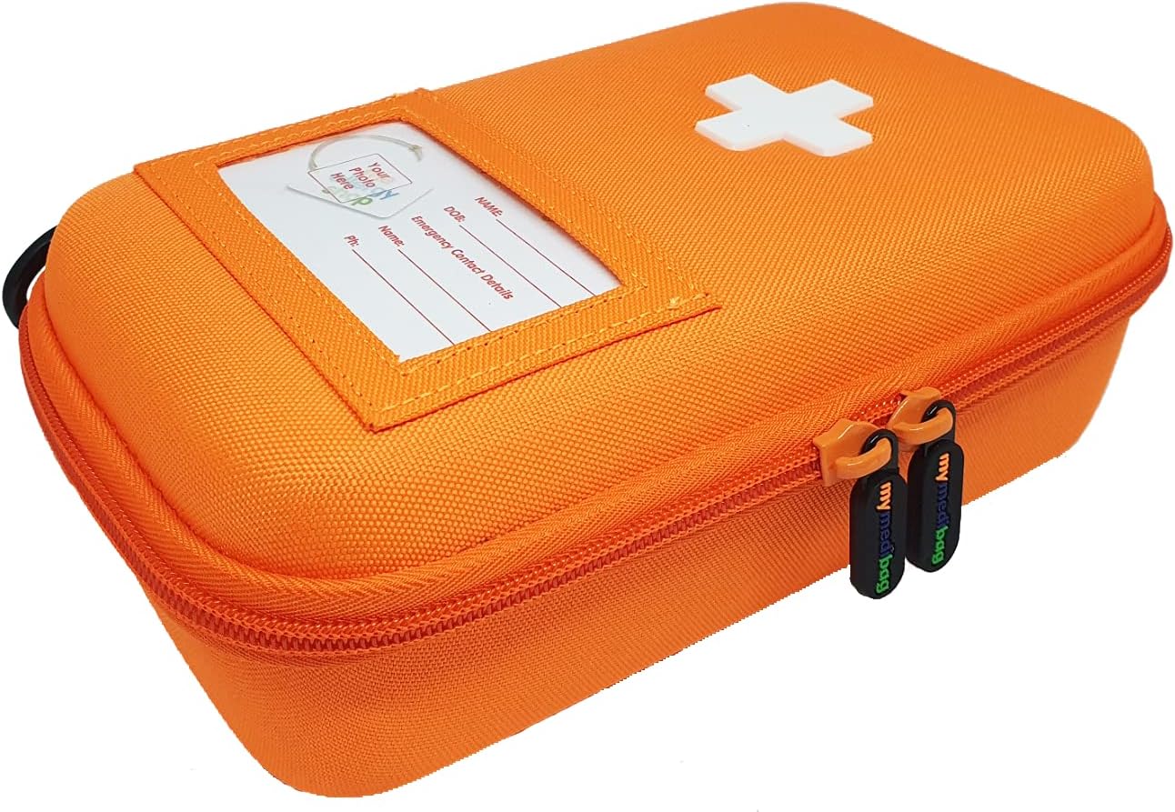 Hardcase Insulated Medication Bag (Large) - Medical Case for Allergy and Asthma - Inhaler, Spacer, EpiPen Carry Case and More - Highly Visible and Noticeable in Emergencies
