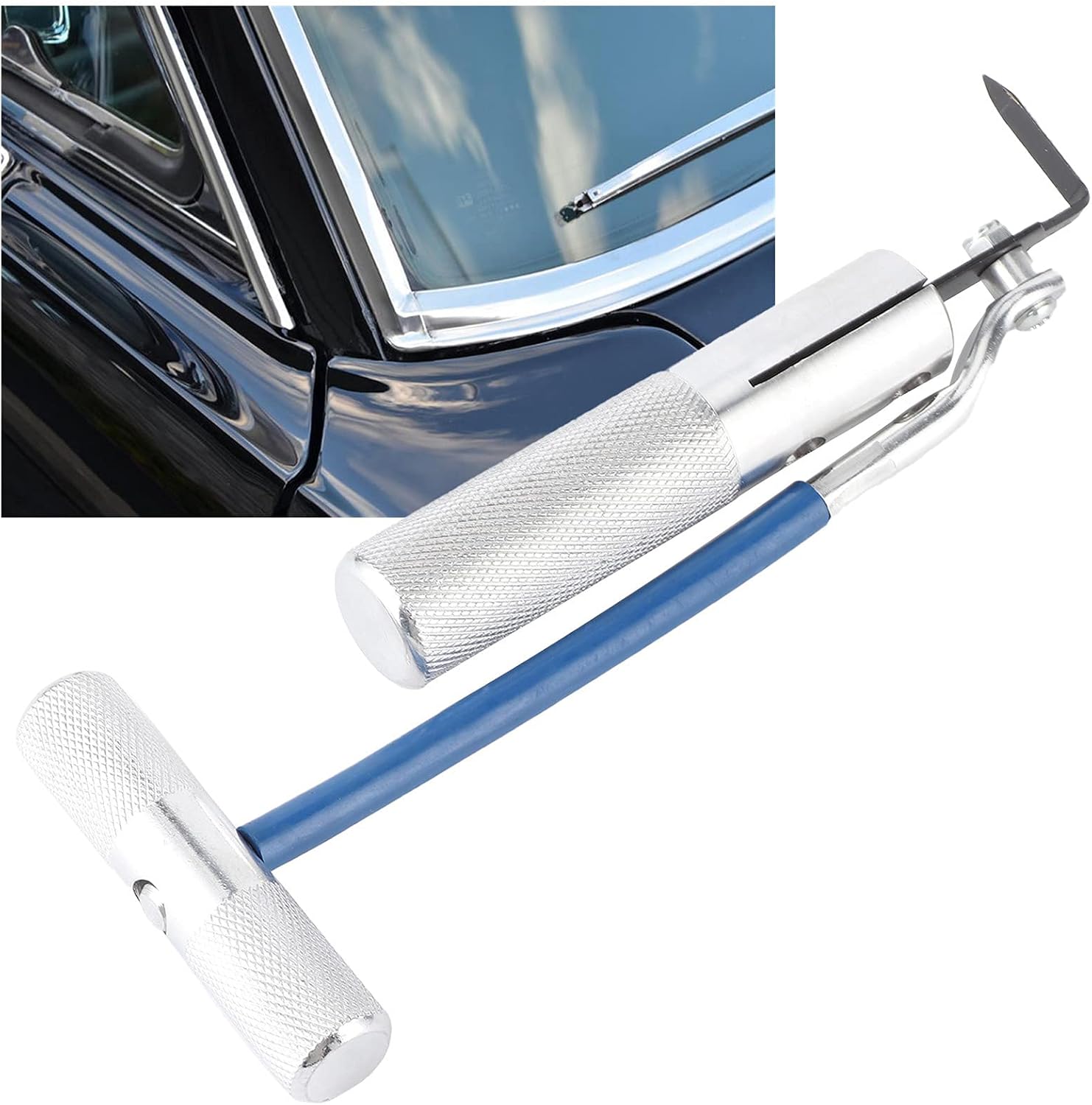 Wind Removal Tool 88247, Wind Remove with Steel Cable Pull Handle, Portable Glass Removal Tools with Steel Knife, Suitable for Auto Repair, Machine Repair