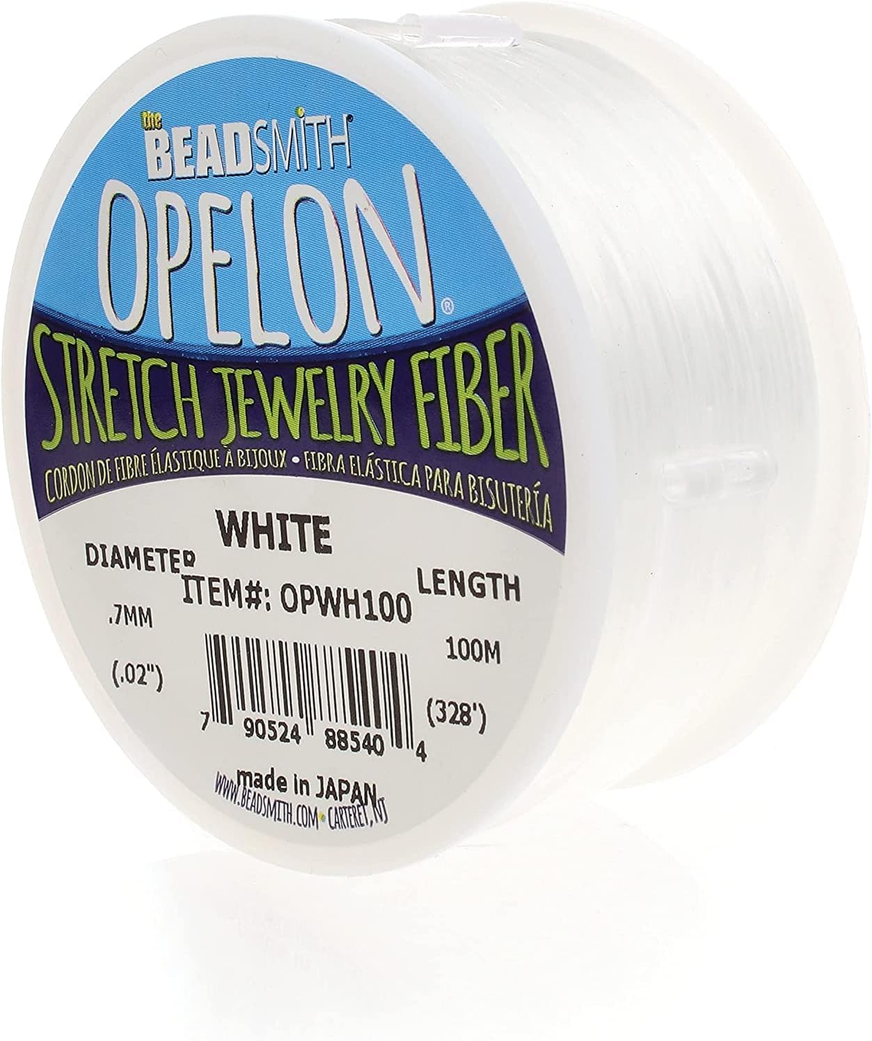 BEIWAS Opelon Beading Cord Stretch Jewelry Fiber White