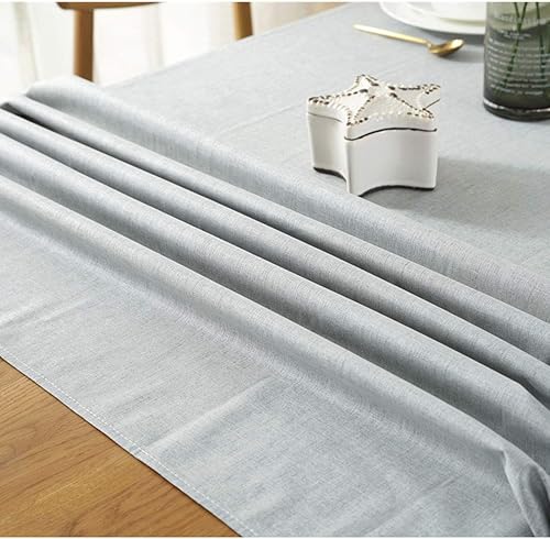 Miniatura 4 de Bringsine Mantel de lino de algodón sólido resistente a las manchas, a prueba de derramesimpermeable de encaje para la decoración de mesa de comedor