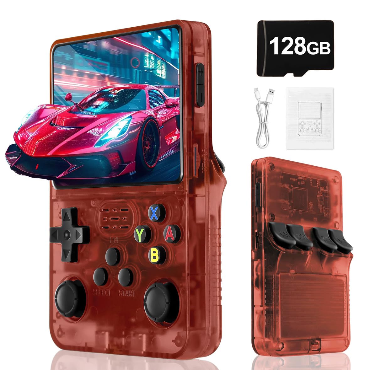 R36S Retro Handheld Video Game Console -Linux System,3000mAh Battery,3.5 Inch Screen,128G TF Card,30000+ Classic Games,Portable Game Console for Present to Give Friends for Christmas-Purple — view 15