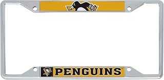 Desert Cactus Pittsburgh Penguins Car Accessories NHL Team National Hockey League Metal License Plate Frame for Front or Rear of Car (Up Close)